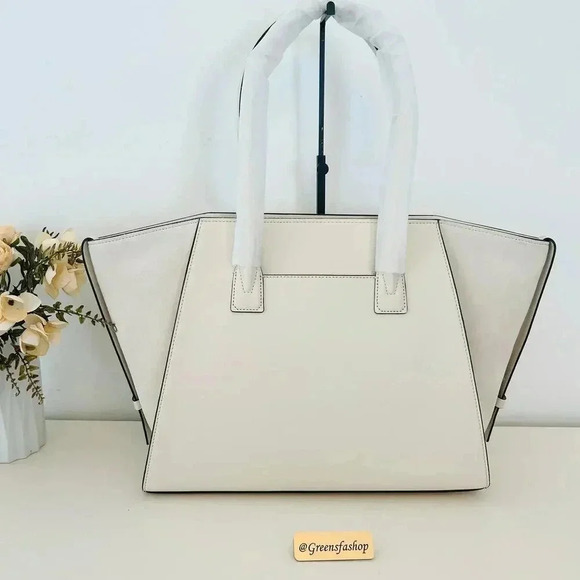Michael Kors Purse MK Avril Extra-Large Leather and Suede Tote Bag LT Cream - Picture 5 of 11